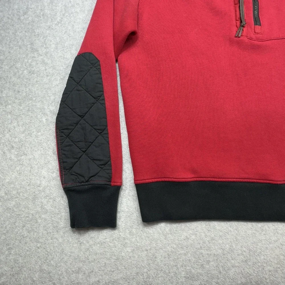 Vintage Polo Ralph Lauren Sweatshirt Medium Red Black Quilted 1/2 Zip Union Jack